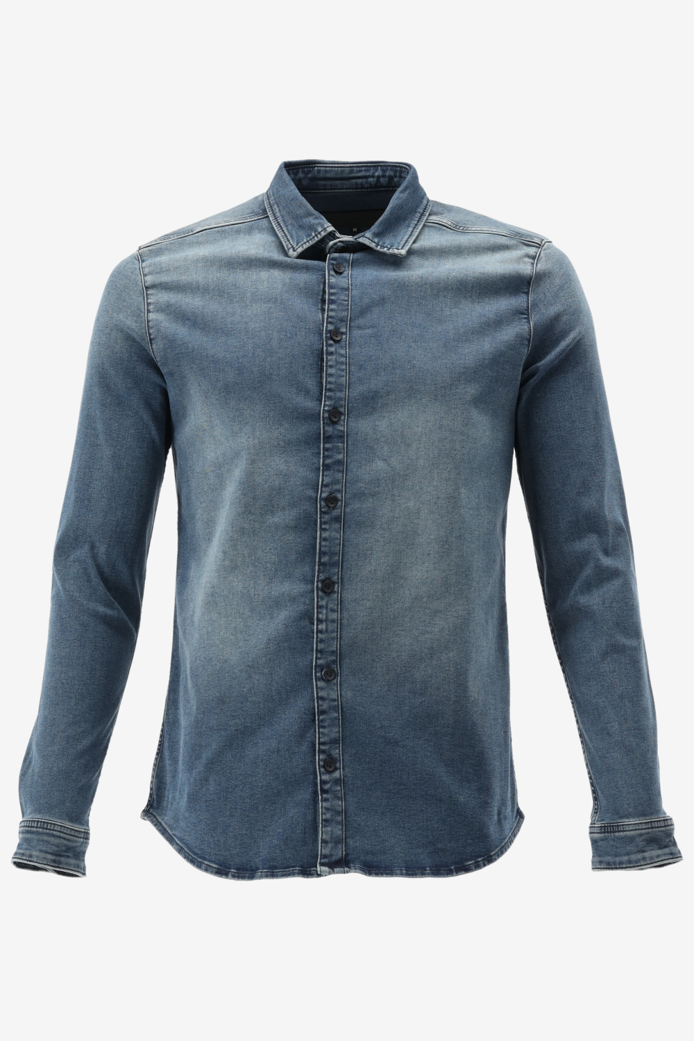 Purewhite - Heren Regular Fit Overhemd - Blauw - Maat M