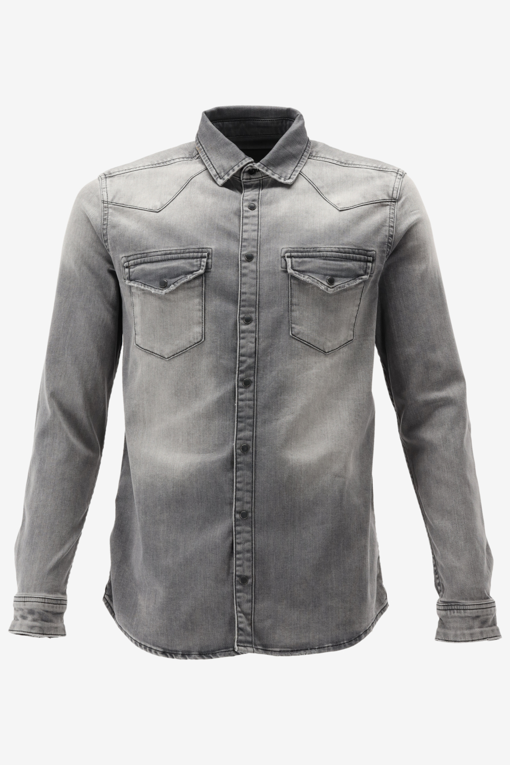 Purewhite -  Heren Slim Fit   Overhemd  - Grijs - Maat XL