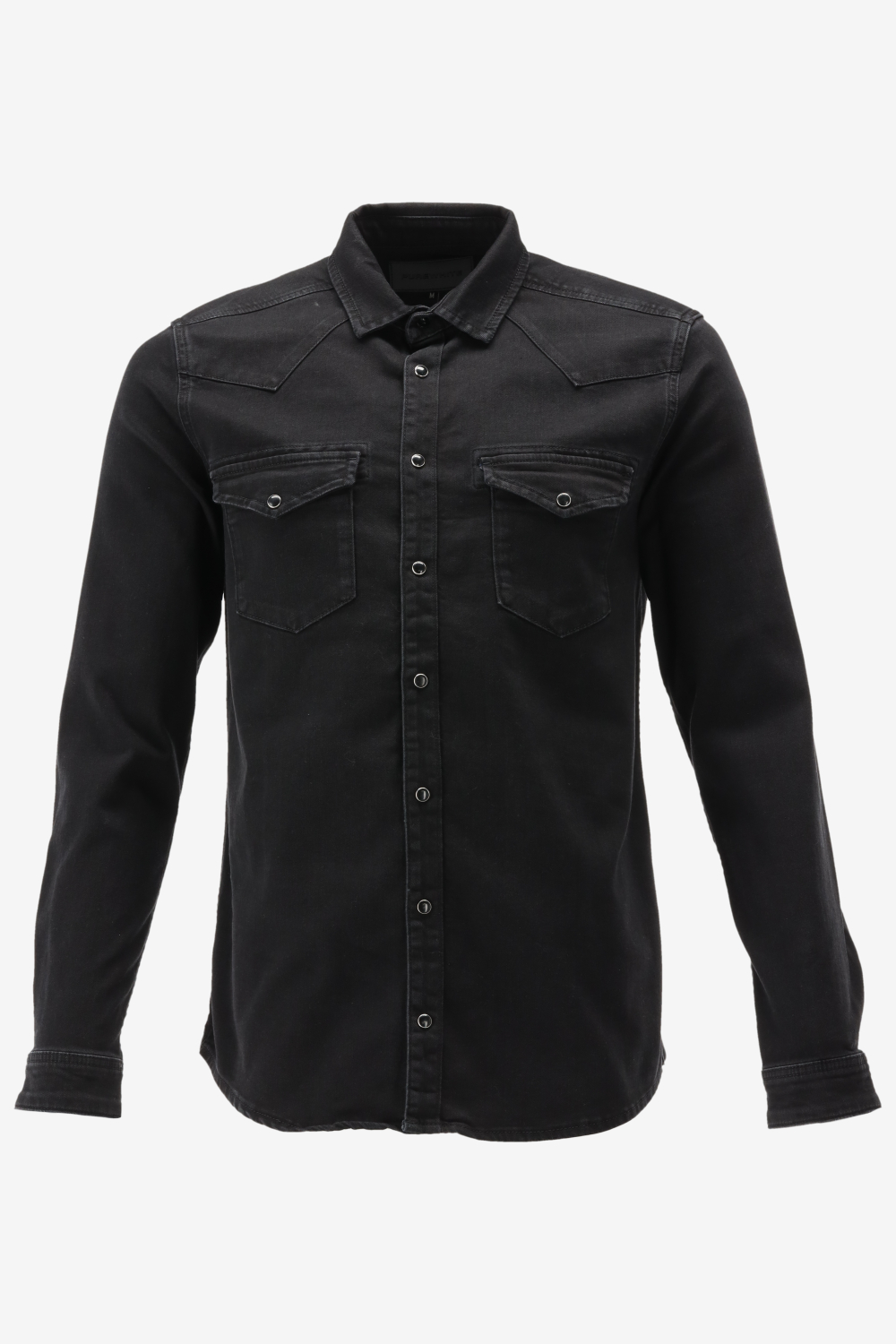 Purewhite - Heren Slim Fit Overhemd - Zwart - Maat S