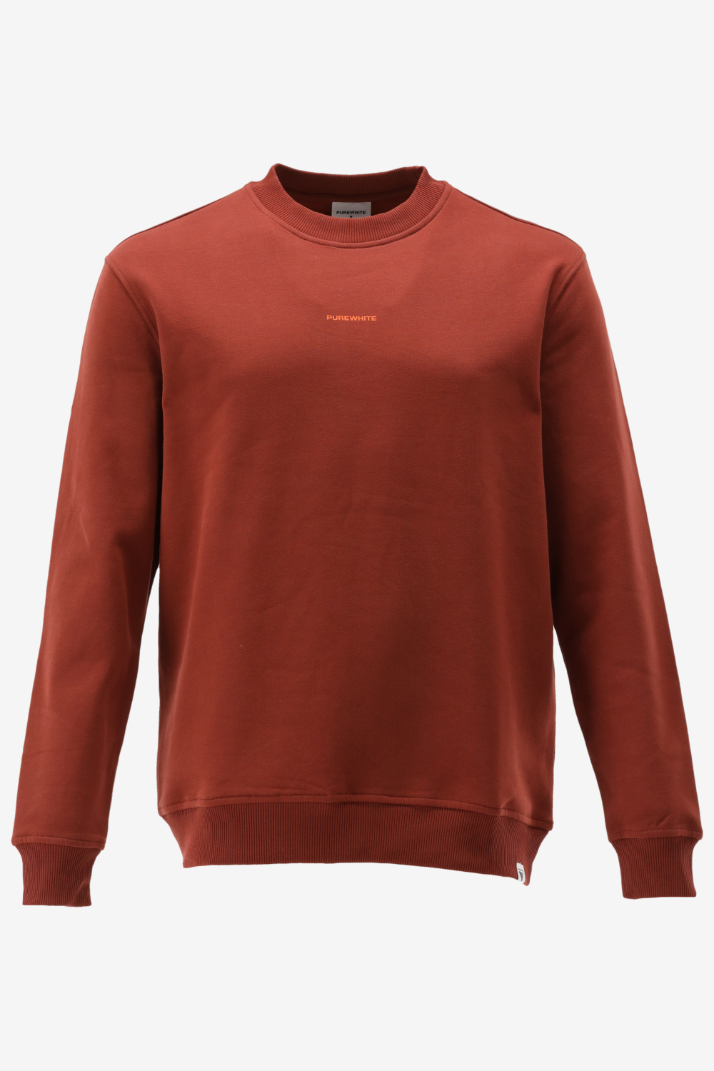 Purewhite - Heren Regular Fit Sweater - Oranje - Maat XXL