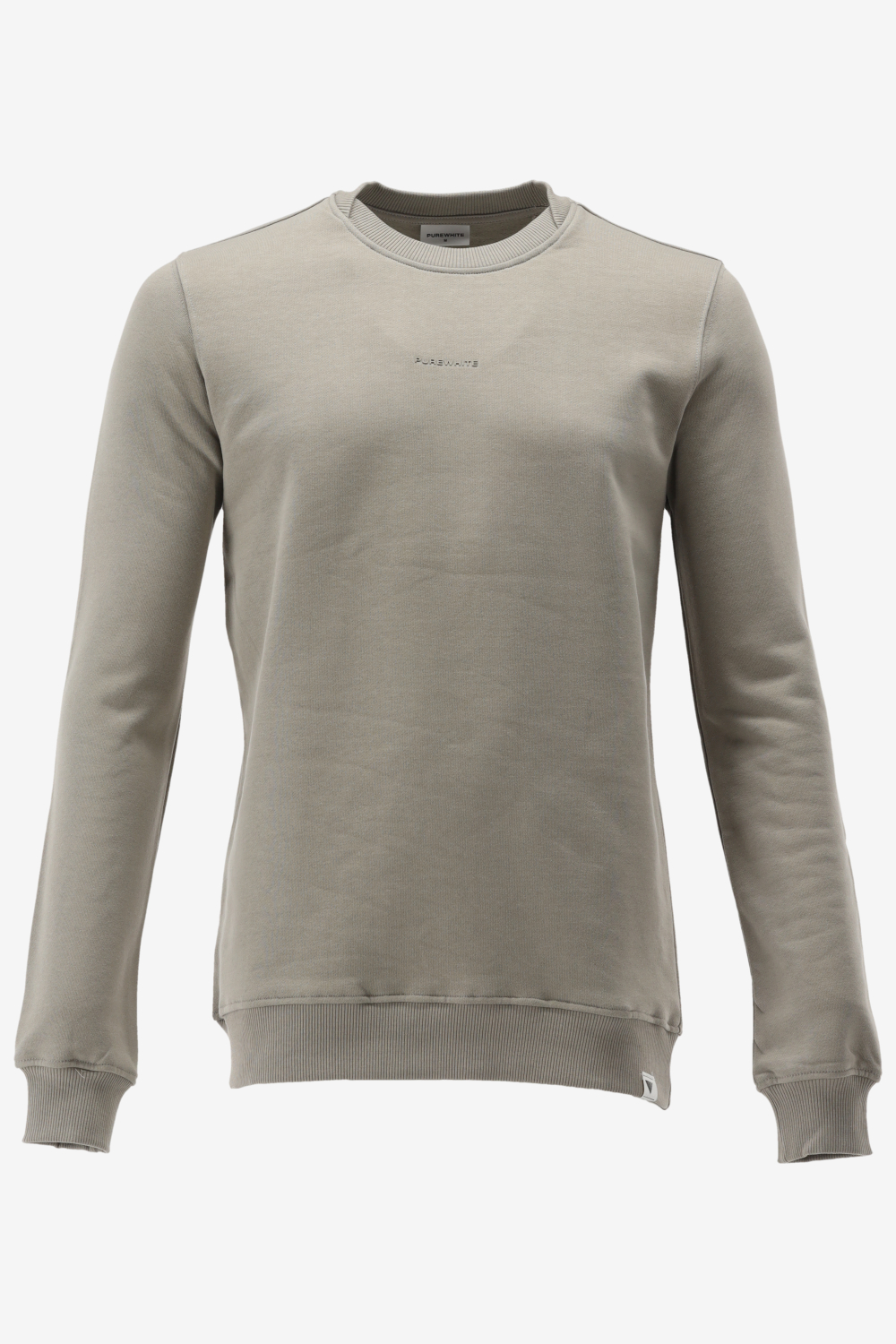 Purewhite - Heren Slim Fit Sweater - Bruin - Maat XS