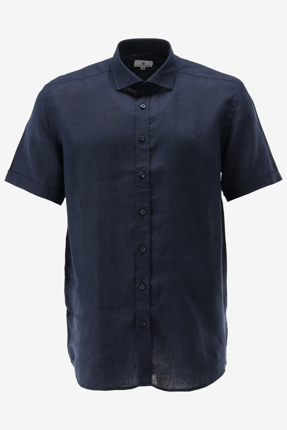 State of Art - Short Sleeve Overhemd Linnen Navy - Maat 3XL - Regular-fit