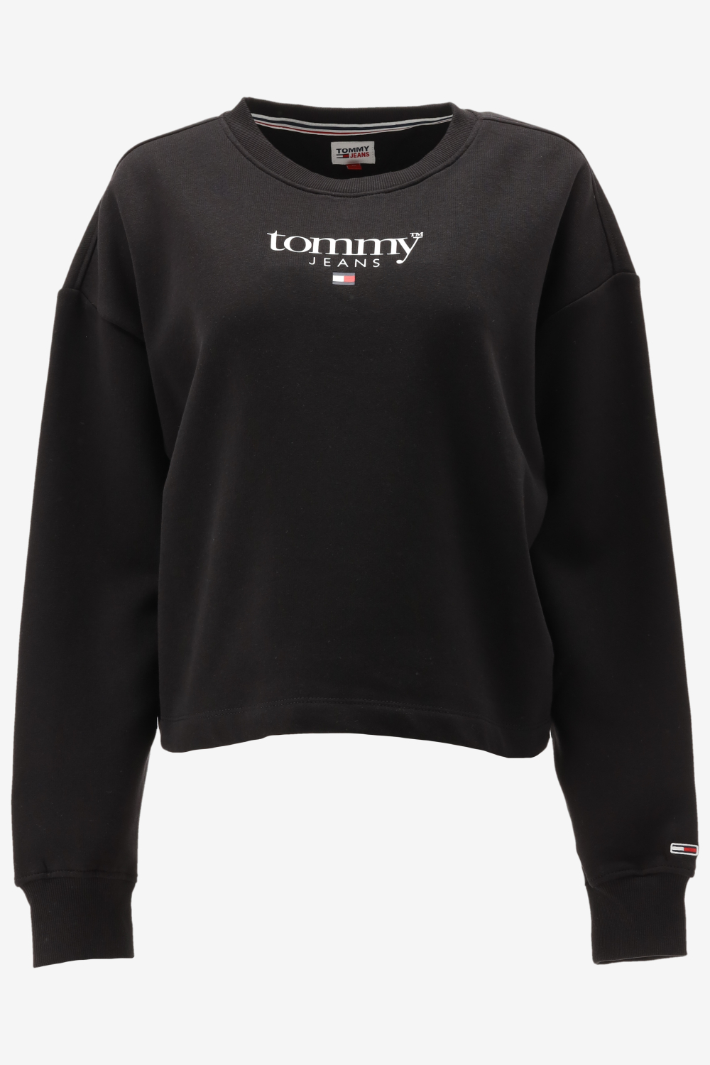 Tommy Hilfiger TJW RLXD ESSENTIAL LOGO 1 CREW Dames Sweater - Zwart - Maat XL