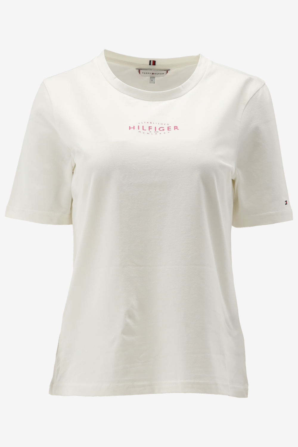 Tommy Hilfiger Reg New Branded Ess Korte Mouwen Ronde Hals T-shirt Wit S Vrouw