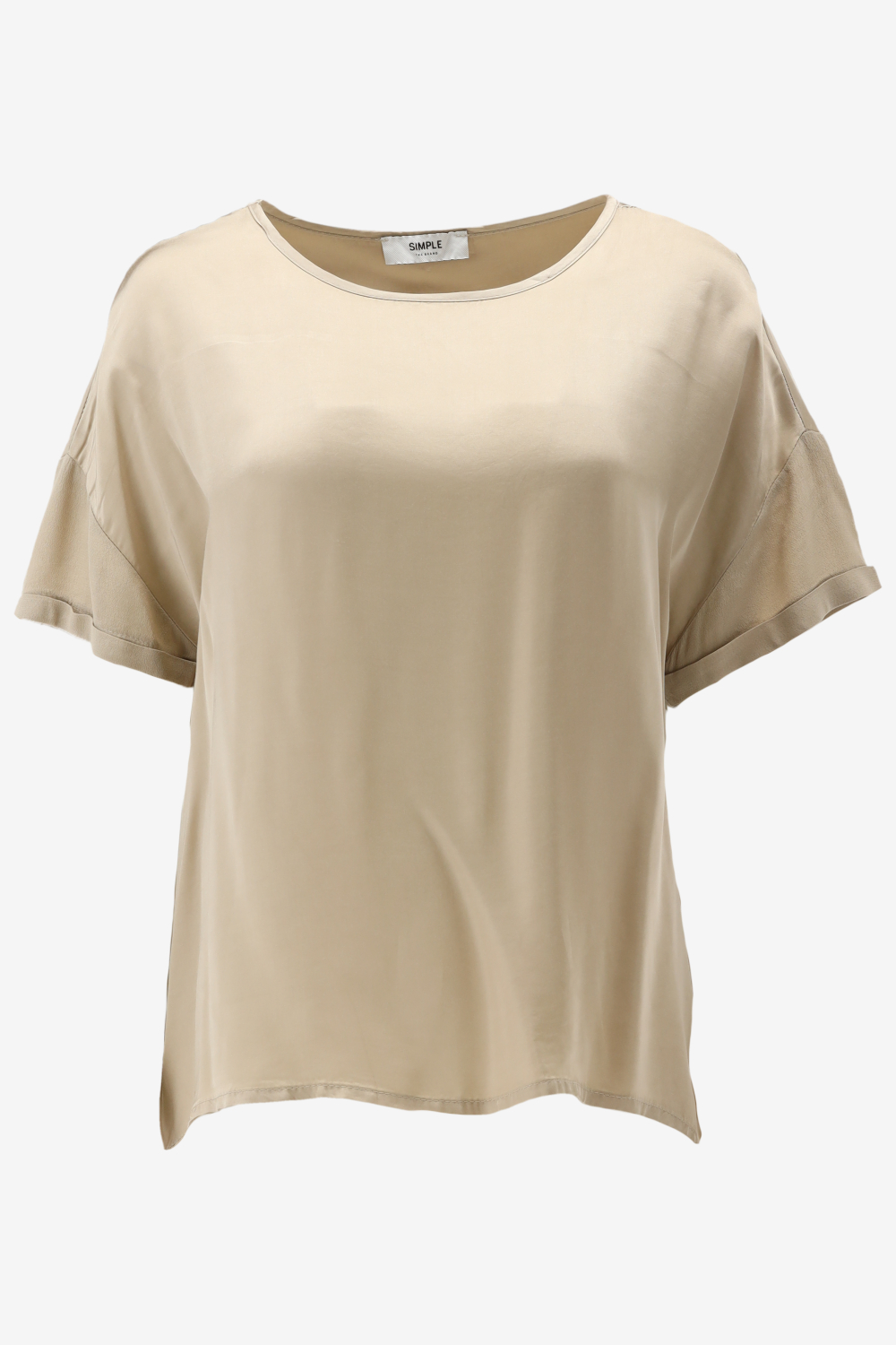 Simple Anki Wv-vis-22-3 Tops & T-shirts Dames - Shirt - Beige - Maat XS