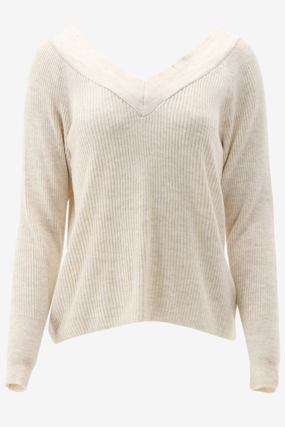 Only Trui Onlnew Tessa L/s V-neck Pullover Kn 15268801 Pumice Stone/ Melange Dames Maat - S