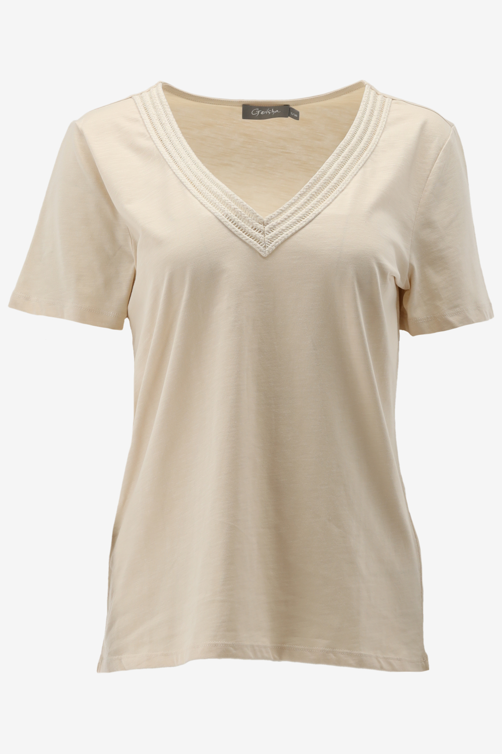 Geisha T-shirt T Shirt Fance Knit Tape 32081 47 Sand Dames Maat - XS