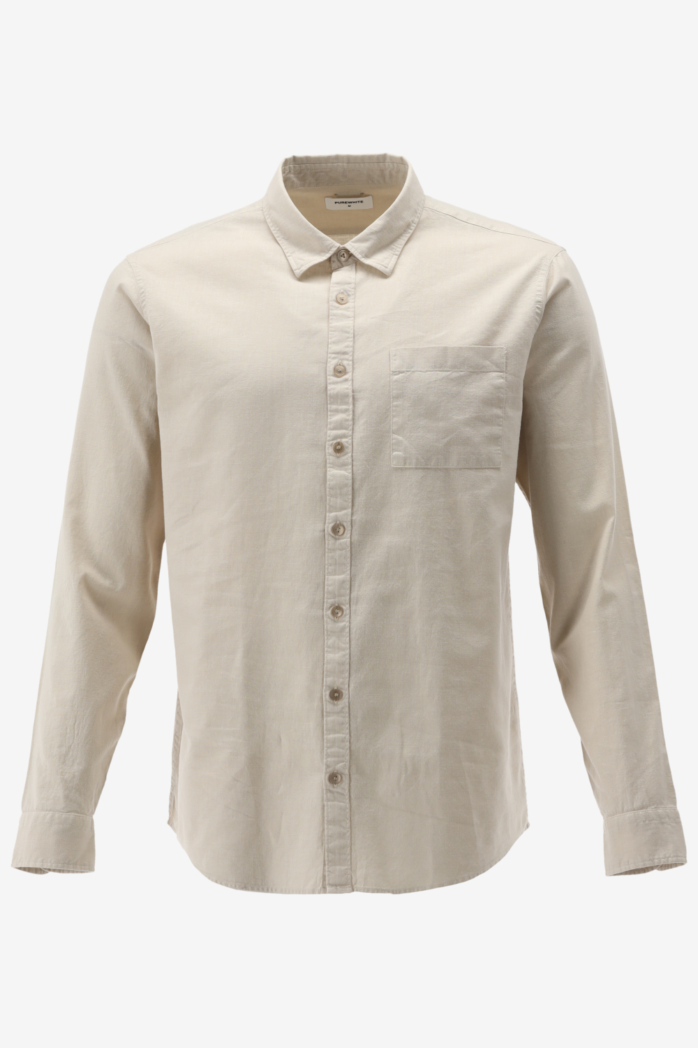 Purewhite - Heren Regular Fit Overhemd - Bruin - Maat S