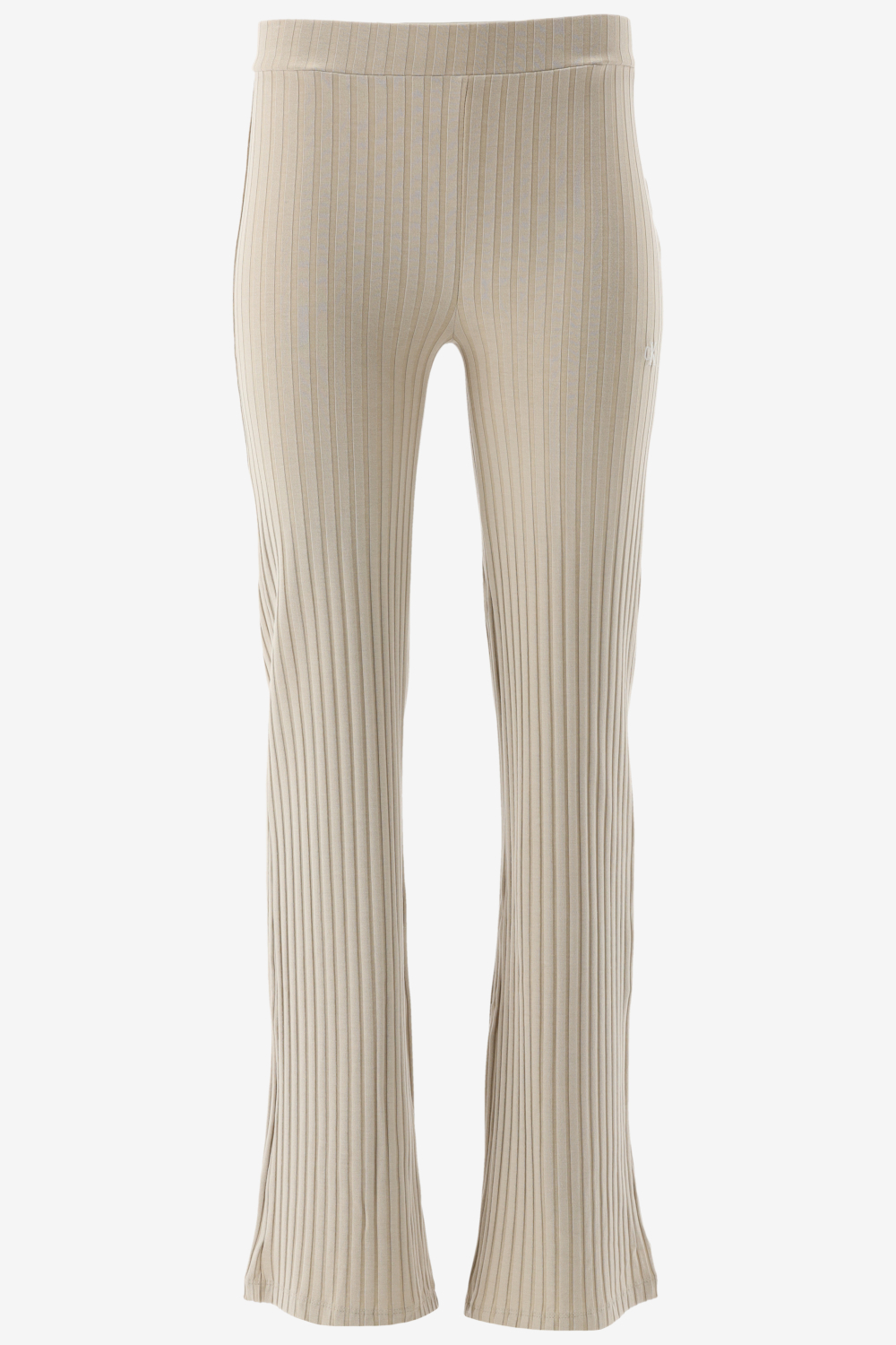 Calvin Klein Elongated Rib Pants Broeken & Jumpsuits Dames - Jeans - Broekpak - Beige - Maat S