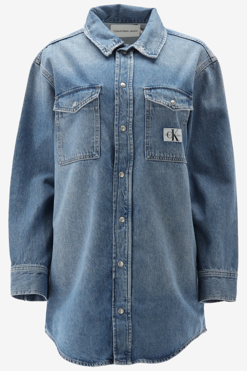 Calvin Klein Utility Shirt Jacket Jassen Dames - Zomerjas - Blauw - Maat XS