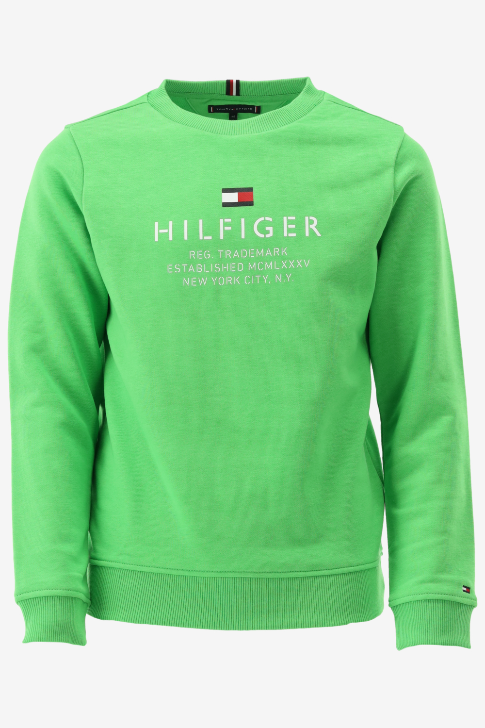 Tommy Hilfiger Th Logo Sweatshirt Truien & Vesten Jongens - Sweater - Hoodie - Vest- Groen - Maat 176