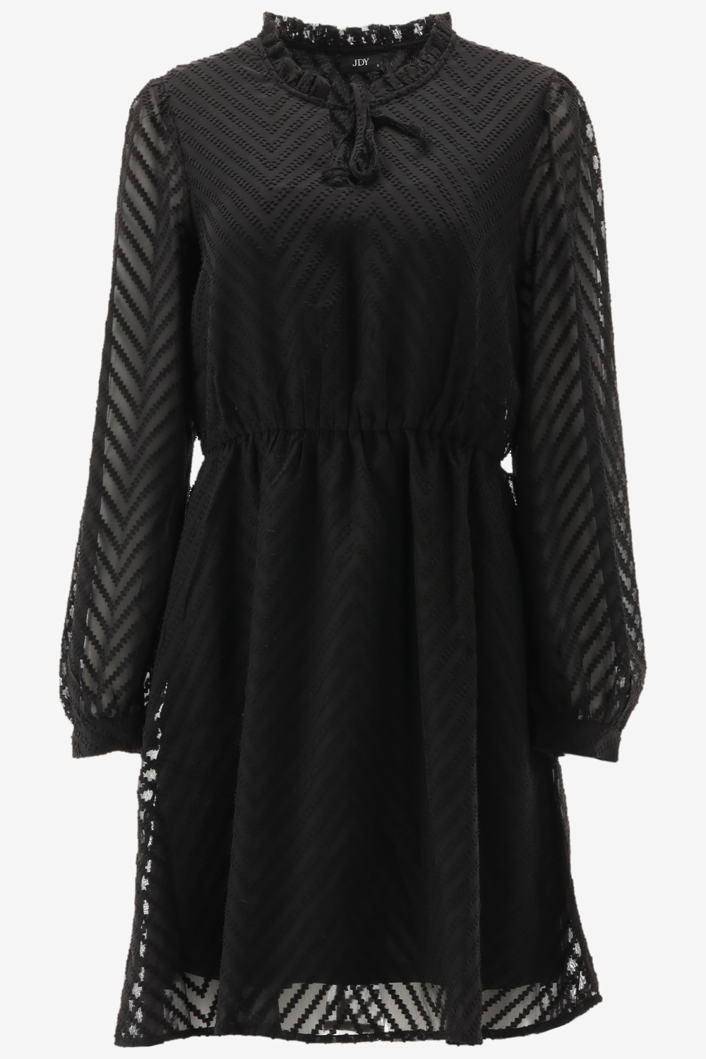 Jacqueline de Yong Jurk Jdygretha L/s Dress Wvn 15306188 Black Dames Maat - S