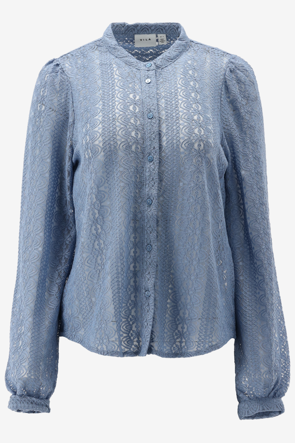 Vila Blouse Vichikka Lace L/s Shirt- Noos 14082977 Coronet Blue Dames Maat - M