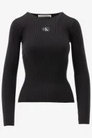 Calvin Klein Trui WOVEN LABEL TIGHT SW, BEH - productfoto