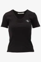 Calvin Klein T-shirt WOVEN LABEL RIB V-NE, BEH - productfoto