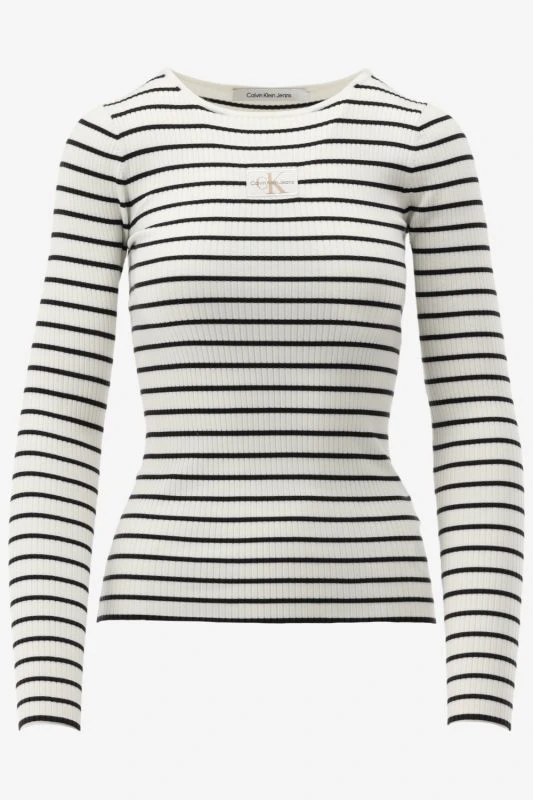 Calvin Klein Trui WOVEN LABEL TIGHT SW, 0GO - productfoto