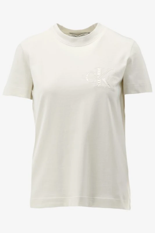 Calvin Klein T-shirt SATIN APPLIQUE REGUL, YBI - productfoto