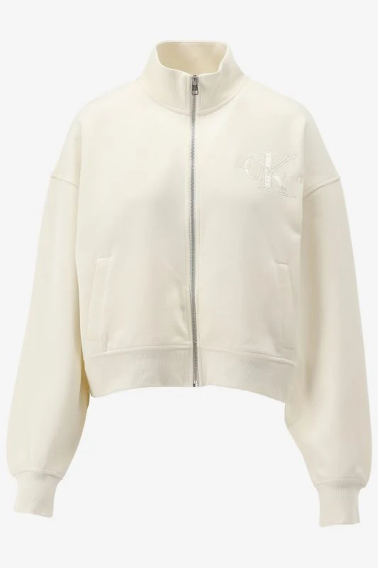 Calvin Klein Sweatvest SATIN APPLIQUE ZIP-T, YBI - productfoto