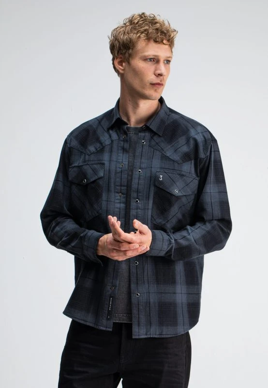 Butcher of Blue Casual Shirt CARTER WEST BLACK CHECK