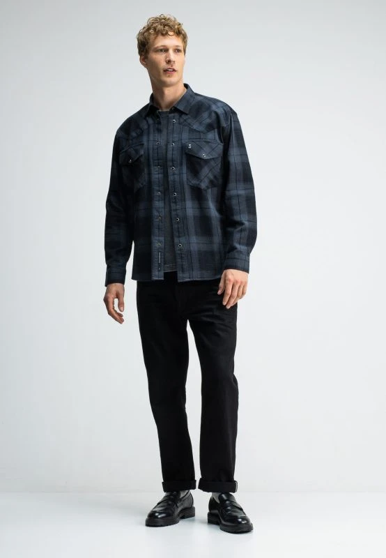 Butcher of Blue Casual Shirt CARTER WEST BLACK CHECK