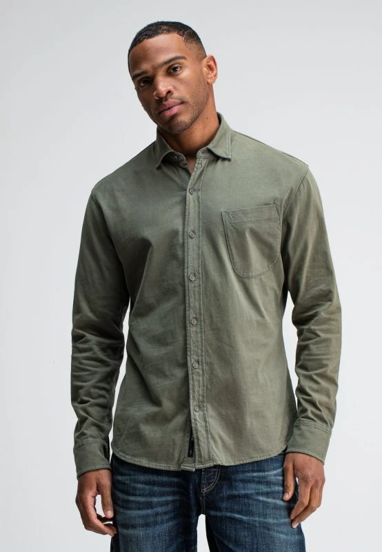 Butcher of Blue Casual Shirt AIDAN PEACHED JERSEY