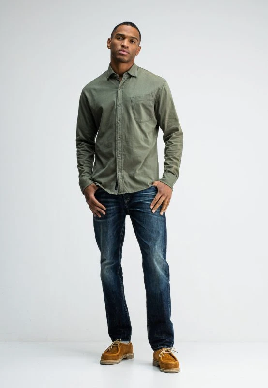 Butcher of Blue Casual Shirt AIDAN PEACHED JERSEY