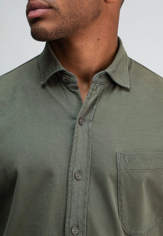 Butcher of Blue Casual Shirt AIDAN PEACHED JERSEY