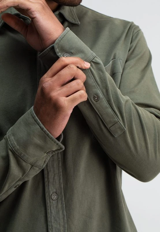 Butcher of Blue Casual Shirt AIDAN PEACHED JERSEY